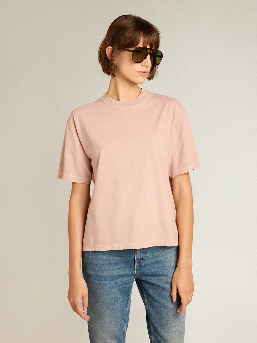 pudrasto roza majica s kratkimi rokavi in logotipom na hrbtni strani - jersey capsule