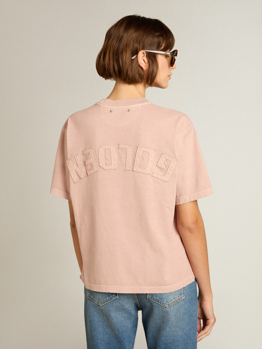 pudrasto roza majica s kratkimi rokavi in logotipom na hrbtni strani - jersey capsule