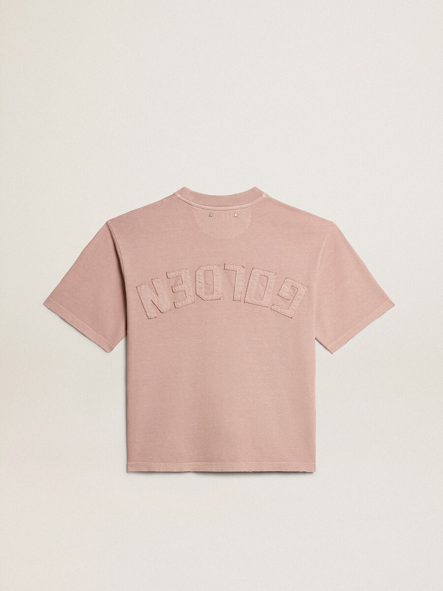 pudrasto roza majica s kratkimi rokavi in logotipom na hrbtni strani - jersey capsule