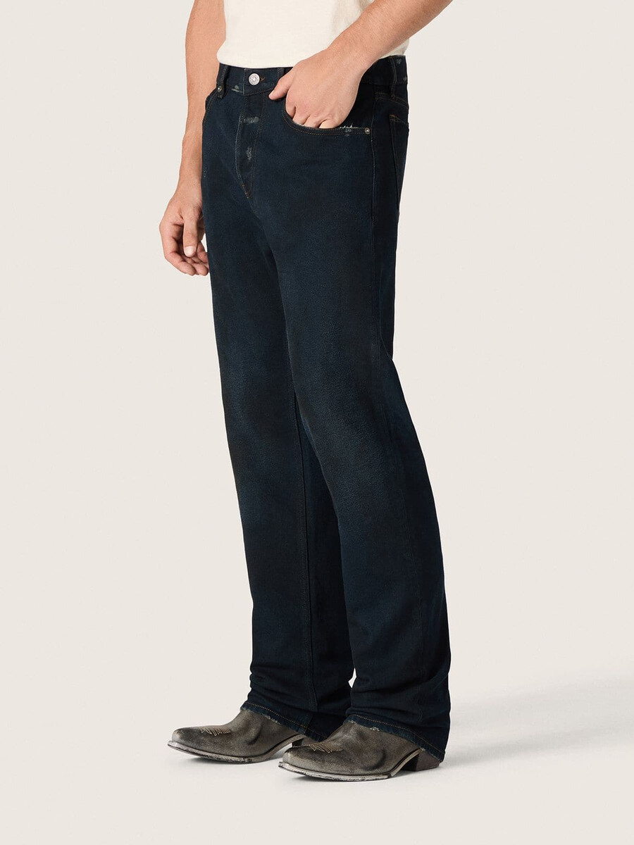 moške slim fit kavbojke iz temnega indigo raztegljivega jeansa