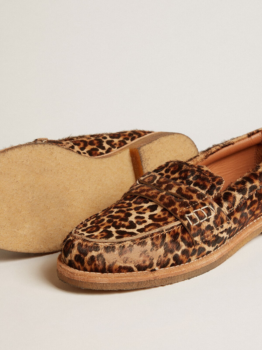 moški jerry loafers iz leopardjega vzorca ponijeve kože