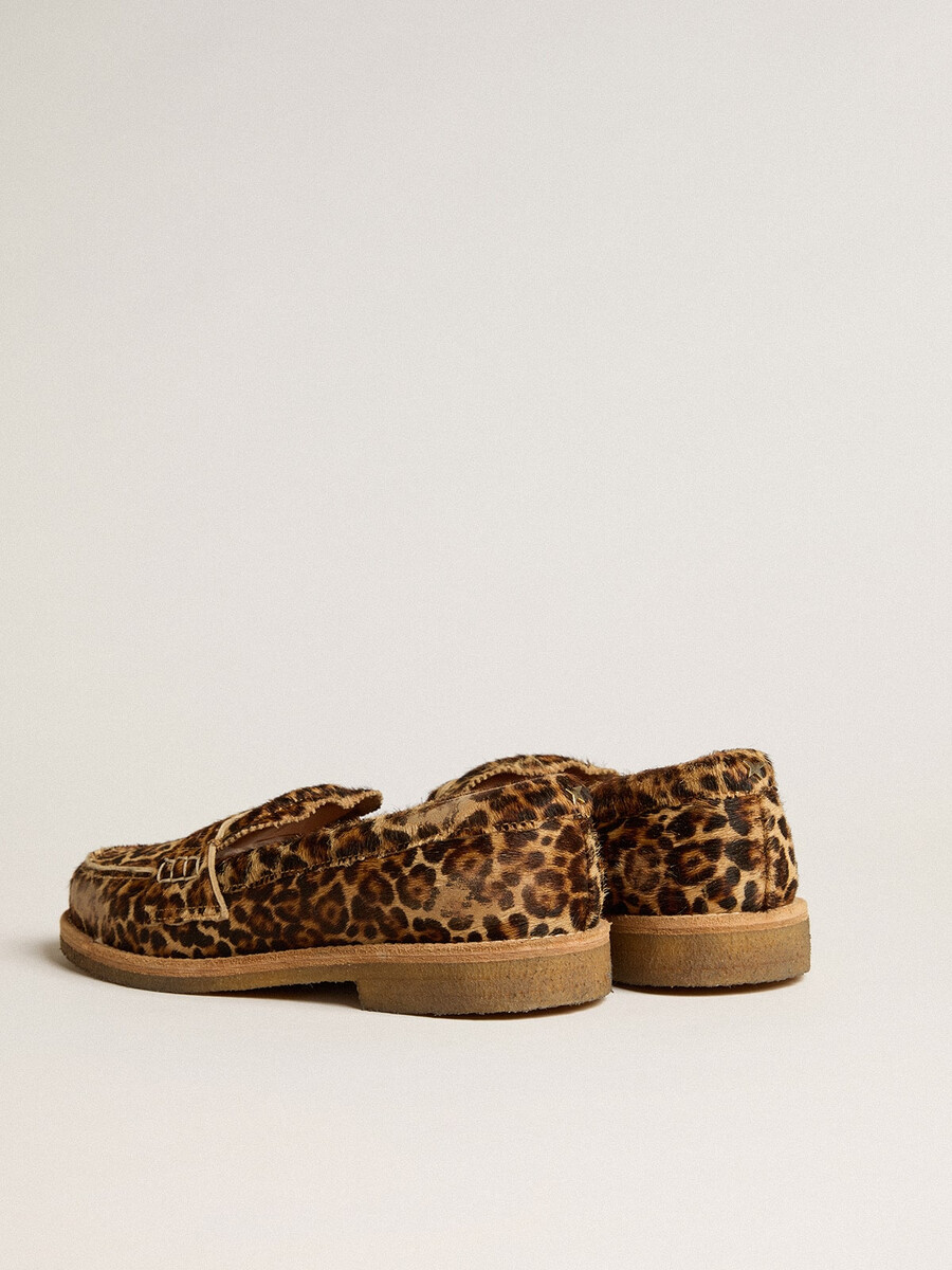 moški jerry loafers iz leopardjega vzorca ponijeve kože