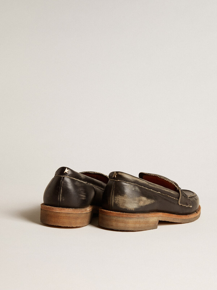 moški jerry loafers iz črnega usnja