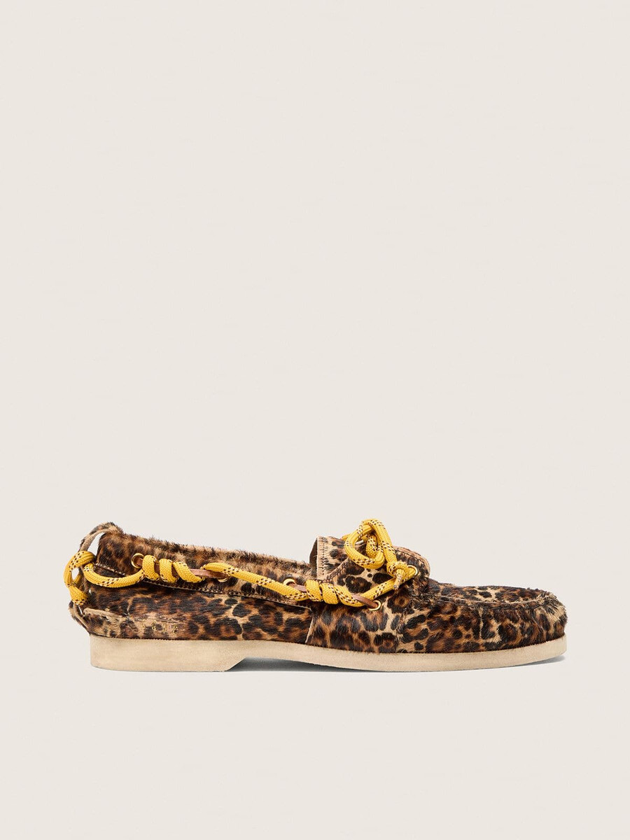 moški čevlji cruise loafer iz leopardjega vzorca v ponijevi koži