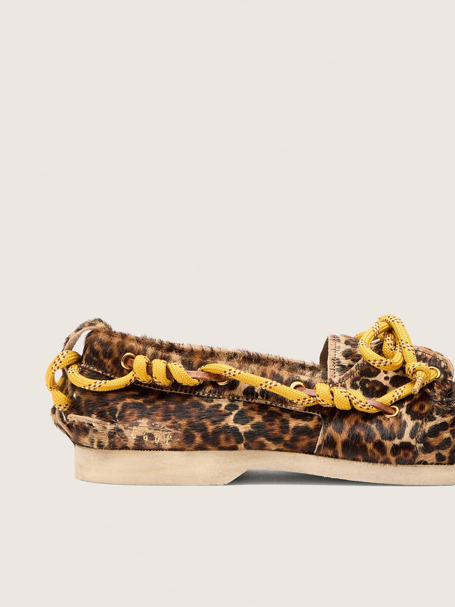 moški čevlji cruise loafer iz leopardjega vzorca v ponijevi koži