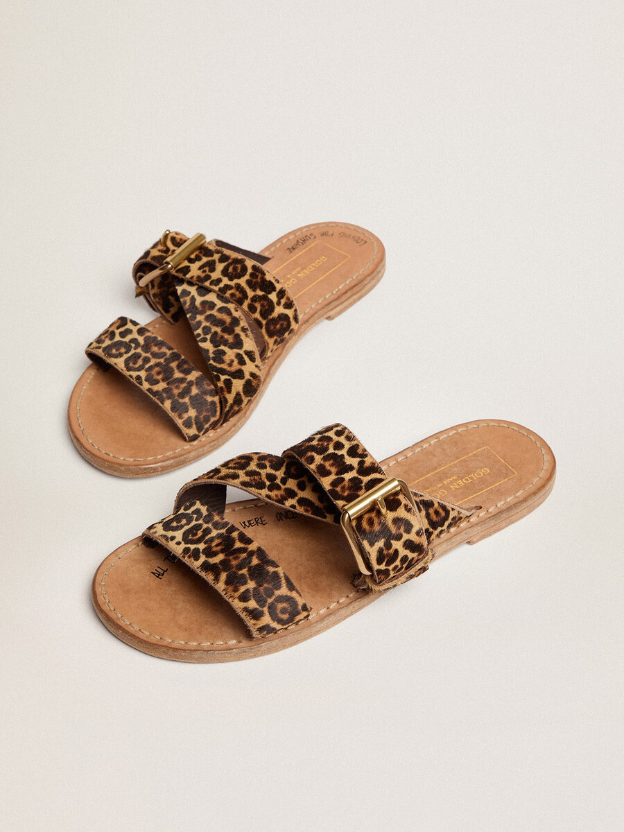 Ženski sandali iz leopardje kože iz ponija margaret