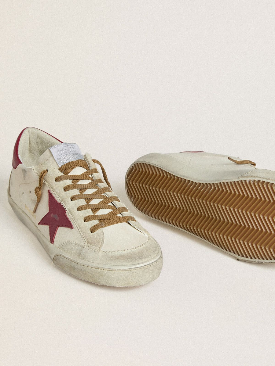 moški super-star z rdečo usnjeno zvezdo in bež semiš vložki