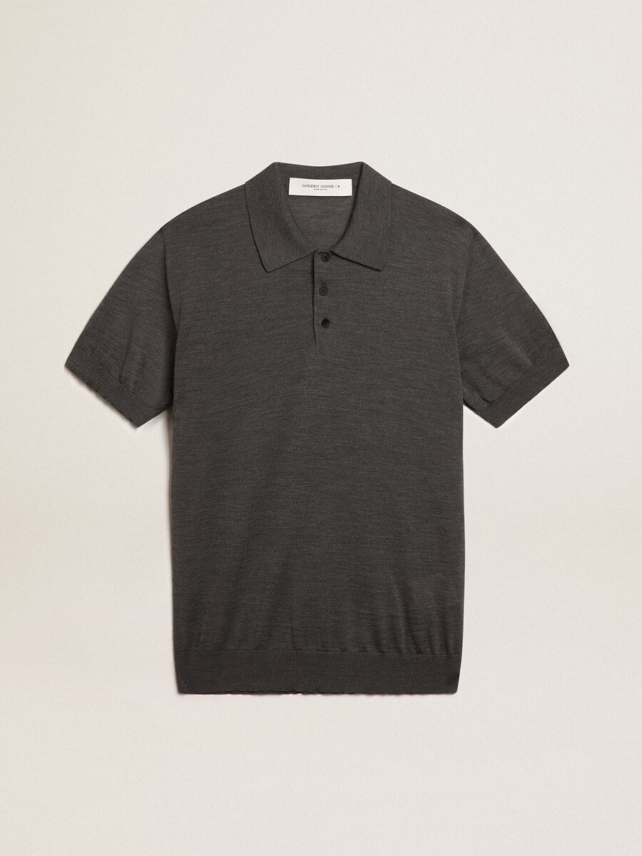 Ženska polo majica iz antracitne merino volne